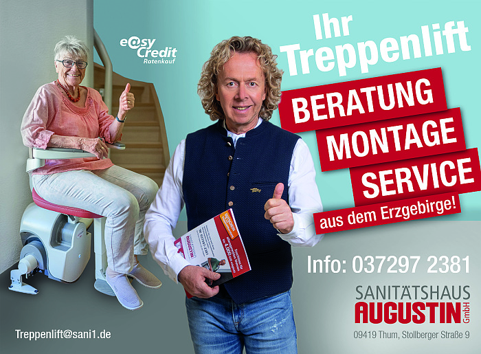 Ihr Treppenlift aus dem Erzgebirge – Beratung, Montage, Service vom Sanitätshaus Augustin